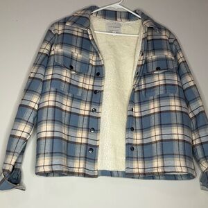Lucky Brand Blue and White Utility Sweater Jacket